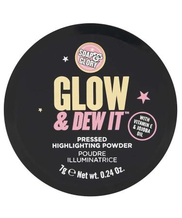 Soap & Glory Glow & Dew it Highlighting Pressed Powder - Soft  Velvety Pressed Highlighter Makeup - Lasting Ultra-Reflective Dewy Highlighter - Jojoba Seed Oil & Aloe Vera Leaf Extract (7g)