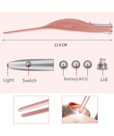 Tweezers with Led Light Stainless Steel Earwax Remover Cleaner Tool for Kids and Adults Eyebrow Eyelash Hair Removal (Accurate Use) Rose Gold - Buy Online on GoSupps.com