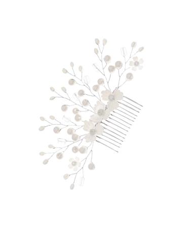 FRCOLOR Heart Rhinestone Hair Clip Wedding Hair Clips Bridal Rhinestone Hair Clips Bride Headpieces for Wedding Flower Girl Hair Accessories Pearl Clips for Hair White Zinc Alloy