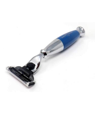 Edwin Jagger Diffusion 36 Series Chrome Handle - Compatible with Mach3 Razor Cartridge - Blue | International Shipping Available - Buy Online on GoSupps.com