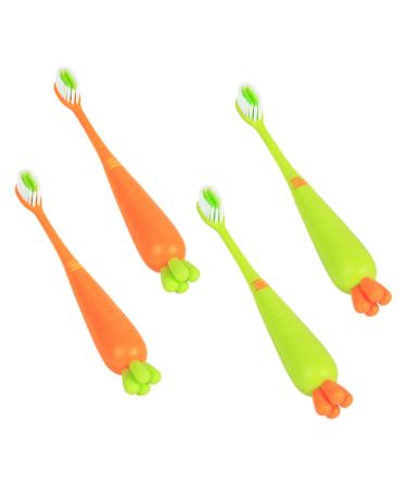 Frcolor 4 piece of carrot toothbrush children's toothbrushes with soft bristle tools for tooth cleaning brightening toothbrush children toothbrush extra soft children's toothbrushes pp travel gentle