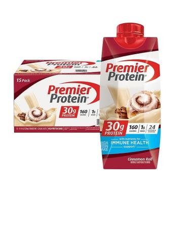 Premier Protein 30g High Protein Shake Cinnamon Roll 11 fl. oz. 15 pk.