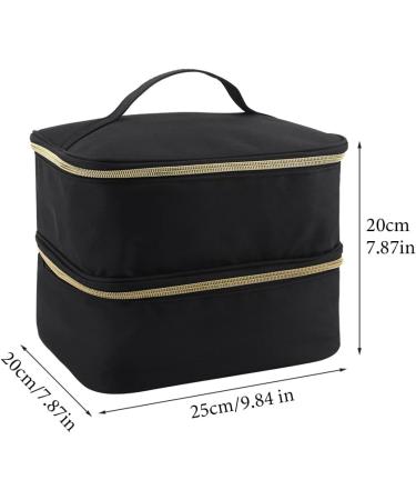 Jaeskeclip Nail Polish Bag Double Layer Oxford Cloth Zipper 30 Grids Nail Polish Holder Manicure Tools Nail Polish Lipstick Portable and Beauty Tools Storage Box(black) black - Buy Online on GoSupps.com