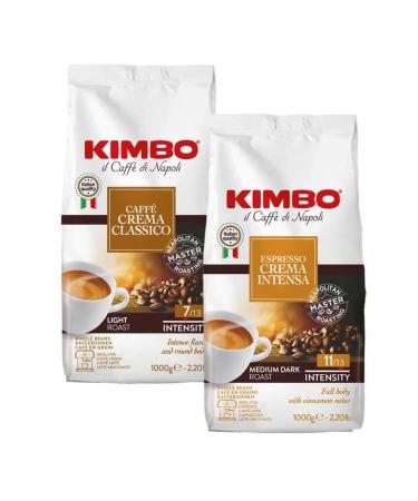 Kimbo Crema Classico and Crema Intensa coffee beans 1 kg x 2