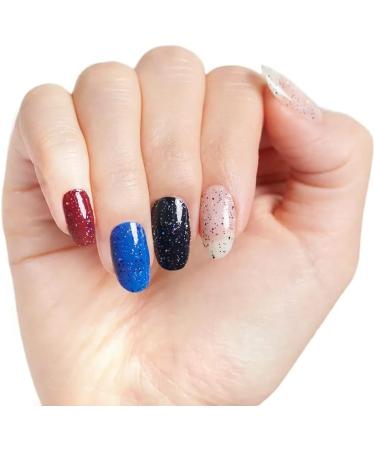 Color Street Nail Strips - Frills and Thrills Navy Blue & Silver Glitters - 16 Count - Buy Online on GoSupps.com