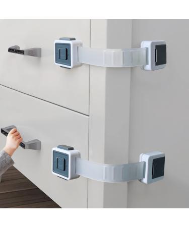 FANYAQIN Child Locks for Cabinets, 6-Pack Upgraded Double Lock System Child Safety Cabinet Locks with Adjustable Strap, Multi-Purpose Baby Locks for Cabinets and Drawers, Refrigerator, Oven, Toilet
