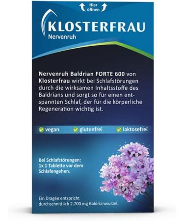 Baldrian Forte 30 Tablets - Klosterfrau | Natural Sleep Aid Supplement - Buy Online on GoSupps.com