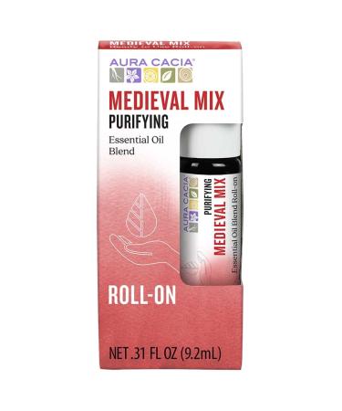 Aura Cacia Roll-On Essential Oil Blend | Medieval Mix | 0.31 fl. oz., Pack of 1 Medieval 0.31 Fluid Ounce