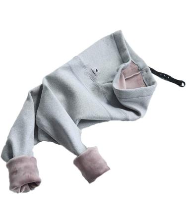 Winter Velvet Pants For Pregnant Women Maternity Leggings Warm Clothes Thickening Pregnancy Trousers M Light Gray