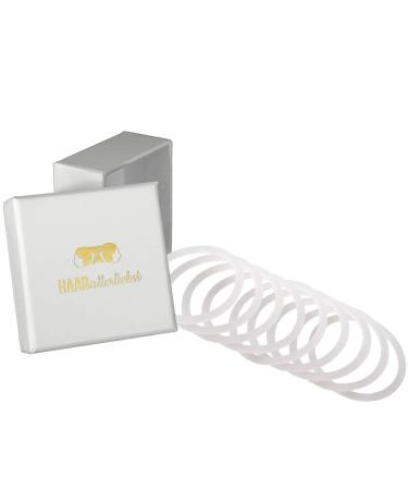 HAARallerliebst unisex silicone hair ties 9 pieces - premium hair tie ponytail holder transparent ultra strong hold - men women girls - hair ties sport - hair accessories including box for storage box color: white - Buy Online on GoSupps.com