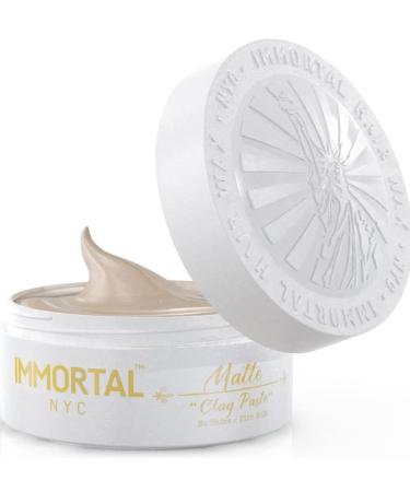 Immortal NYC Mens Hair Paste - Matte Firm Hold  No Shine Styling Paste - Mens Water Based  No Residue Molding Hair Balm - All Natural  Texture Enhancing  Hair Thickening Pastes