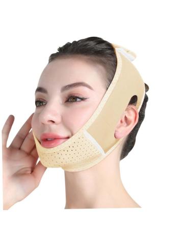 Double Chin Reducer V Line Facial Bandage Adjustable V Shaped Face Mask Soft Chin Strap for Women Chin Tightening and Lifting(Skin Color)