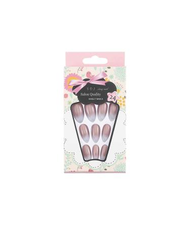 Sethexy Shiny Medium Ballerina False Nails - Nude Pink Coffin Design | 24 Acrylic Press-On Nail Tips for Women & Girls - Buy Online on GoSupps.com