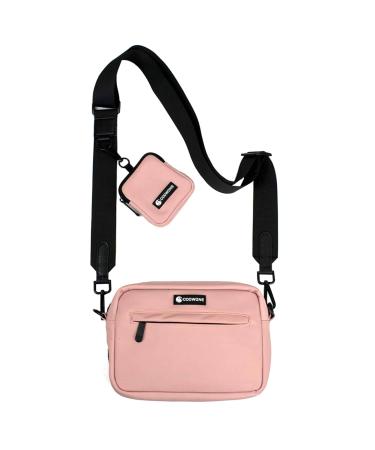 COOWONE Waterproof Dog Treat Bag Dog Walking Bag Integrated Poop Bag Dispenser Adjustable Shoulder Bag (Pink) - Buy Online on GoSupps.com