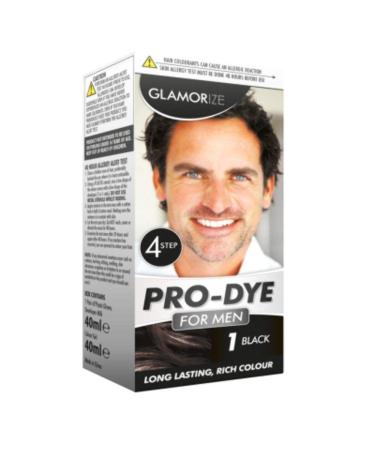 Glamorize Pro Dye Creme Colour Hair Dye for Men Shade 1 - Black