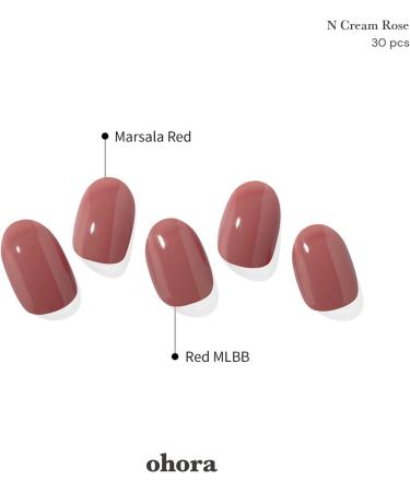 Ohora Semi Cured Gel Nail Strips in Cream Rose - Salon-Quality Long Lasting Nails, Easy Application & Removal with Any Nail Lamp - Includes Prep Pads, File & Wooden Stick - Buy Online on GoSupps.com