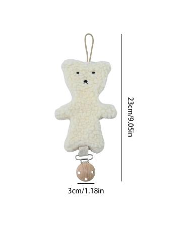 Itrimaka Pacifier Clip & Band | Soft Bear Baby Pacifier Holder Soothing Clip & Biting Toy Holder | Travel Accessories in Beige - Buy Online on GoSupps.com