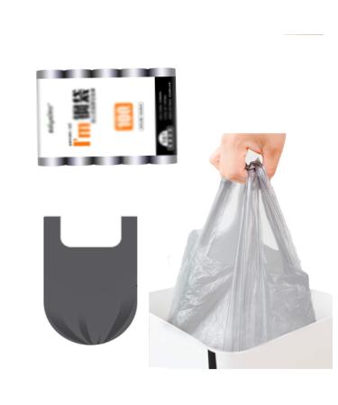 Bin Bags with Handles 100 Bags-5 Rolls/Bag Vest Bin Liners Household Tote Trash Bags Kitchen Bathroom Garden Garbage Waste Rubbish Bags Silver 20 roll