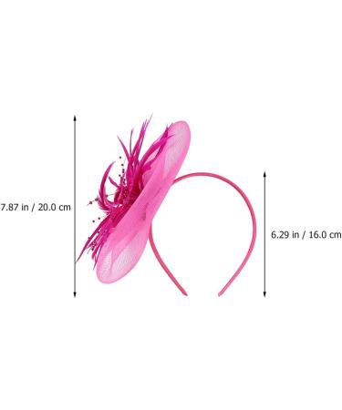 Elegant Rosy Fascinator Hat with Feather & Net | Derby Tea Party Headwear for Women & Girls - Perfect Wedding Accessory - Buy Online on GoSupps.com