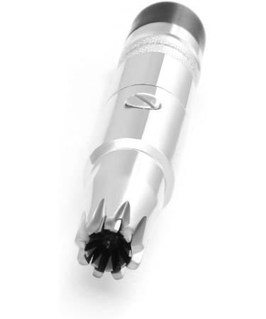 Manual Nose Hair Trimmer for Men & Women | Waterproof Stainless Steel Trimmer for Nose Ear Moustache & Whiskers | No Battery Required | Silver with Black Brush - Buy Online on GoSupps.com