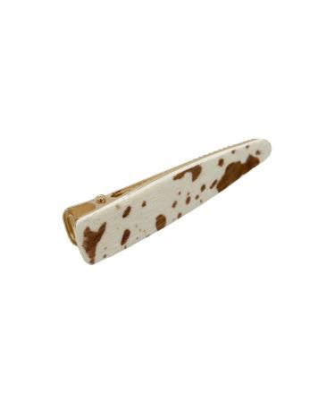 Kathaya Cow Print French Barrettes for Women - Wide Curved Hair Clips for Thick Hair - Fashion Hair Accessories for Cowgirl (Brown) - Shop Now! - Buy Online on GoSupps.com