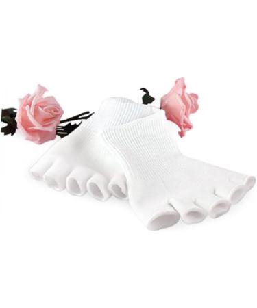 Beaupretty 3 Pairs Gel Socks Bunion Straightener Toe Spacers Toe Spreader Open Toe Socks Heel Sleeves for Cracked Heels Five Finger Socks Foot Care Socks Thumb Splitter White - Buy Online on GoSupps.com