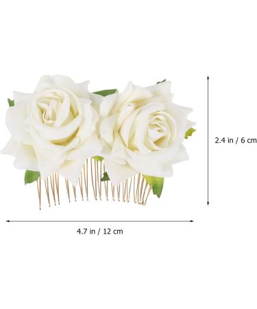 Minkissy Rhinestone Headpiece Rose Flower Bridal Hair Combs Bride Floral Hair Clip Combs Rose Hair Side Combs Wedding Festival Floral Headpiece Party Headdress for Women (White) Wedding D cor - Buy Online on GoSupps.com
