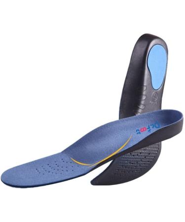 Dr. Foot Full Orthotics Shoe Insoles - Arch Support Inserts for Flat Feet, Over-Pronation, Fallen Arch - Men's 7.5-9 | Women's 8.5-10 (M-W8.5-10 | M7.5-9) - Blue & Black - Buy Online on GoSupps.com