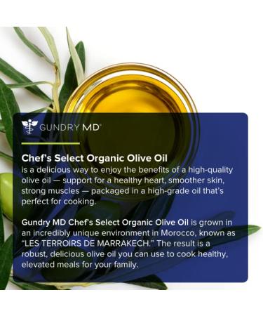 Gundry MD Chef's Select Organic Extra Virgin Olive Oil - First Cold Pressed - Buy Online on GoSupps.com