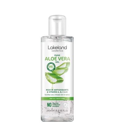 Lakeland Cosmetics Aloe Vera Gel 250ml contains 100% pure natural bio active aloe gel moisturiser soothes cuts irritated skin burns & sunburn relief for face & body great aftersun lotion cream 250.00 ml (Pack of 1)