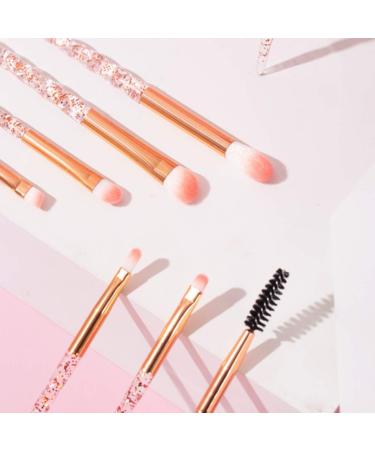 Shop 10-Piece Pink Makeup Brush Set - Soft Brushes with Spiral Handles & Transparent Storage Bucket - Buy Online on GoSupps.com