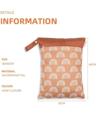 Wet Dry Bags for Baby Cloth Diapers & Breast Pump Parts - 2 Pack Waterproof Reusable with Dual Zippered Pockets & Handle - Multicolor - Buy Online on GoSupps.com