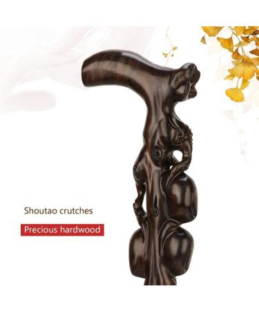 Wooden Walking Stick Solid Cane Wooden Crutch Non- Slip Hand- Carved Solid Wood Cane for Elderly Walking and Outdoor Travel - Buy Online on GoSupps.com