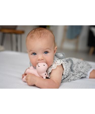Tikiri Hippo Bath Toy & Teething Ring - Pink Perfect for Infants 0+ Months | Eco-Friendly & Safe - Buy Online on GoSupps.com