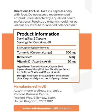 High Strength Turmeric Capsules with Bioperine for Enhanced Absorption | Made in UK | 120 Veg Capsules - Buy Online on GoSupps.com