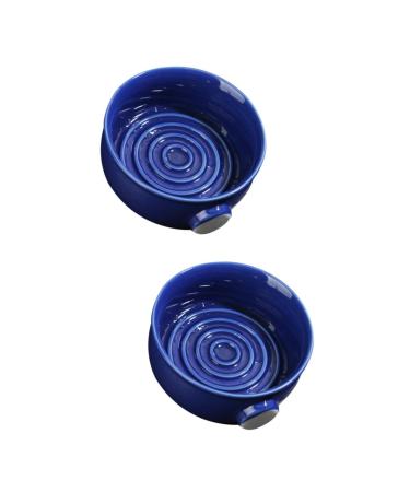 Angoily 2 STK bowl for shaving brush men shave soap shell shaving cup shell shaving shall shell shaving foam soap shell shaving car-shaving soap foam shell ceramic bluex2st 11.5x11.5cmx2pcs