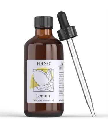 HBNO Lemon Essential Oil 4 oz - 100% Pure & Natural Cold Pressed Oil for Cleaning, Aromatherapy, DIY, Candle Making, Soap & Diffuser - Buy Online on GoSupps.com