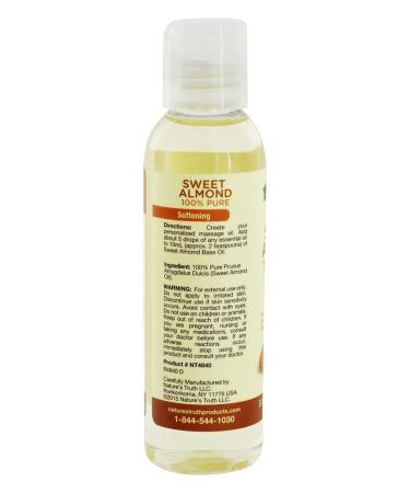 Nature's Truth Aromatherapy Pure Unscented Base Oil Sweet Almond 4 Fl Oz 4 Fl Oz (Pack of 1) - Buy Online on GoSupps.com