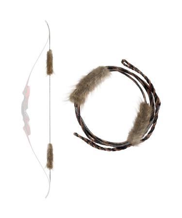 TACHYON ARCHERY Flemish Bowstring Pre-Attached 1 Pair Beaver Fur Bow String Silencer 16 Strands D97 Bow Strings for Recurve Bow and Long Bow (Multiple Sizes) AMO 60" (for 60" model bow)