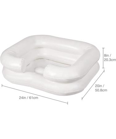 DMI Portable Inflatable Shampoo Bowl for Elderly, Disabled, and Bedridden - Wash Basin for Bedside Hair Washing, Cuts, Coloring - 24 x 20 White - Buy Online on GoSupps.com