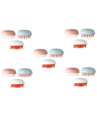 Beaupretty 15 Stk Shampoo brush hair accessories hair accessories scalp massage made of silicone hair washers made of silicone cleaning brush head massage brush with double usage purpose