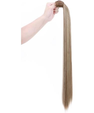 Ponytail Extension Wrap Around Long Straight Curly Hairpiece 32 Inch - Light Brown & Ash Blonde - Buy Online on GoSupps.com