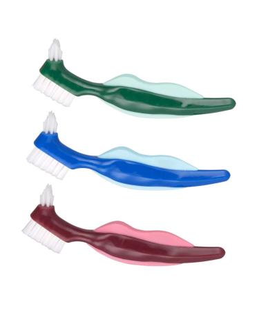 Ultechnov 3st double -headed false toothbrush hygiene prosthesis brush false dental care false tooth cleaning brush prosthesis care brush bristles bristle dentures