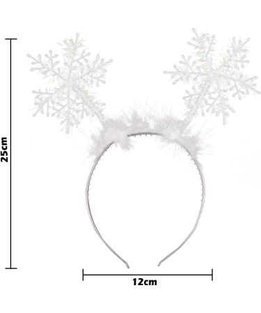 Lezevn Snowflake Headband Christmas Feather Glitter Snowflake Hair Hoop for Girls Party Banquet Hair Accessory (6) - Buy Online on GoSupps.com