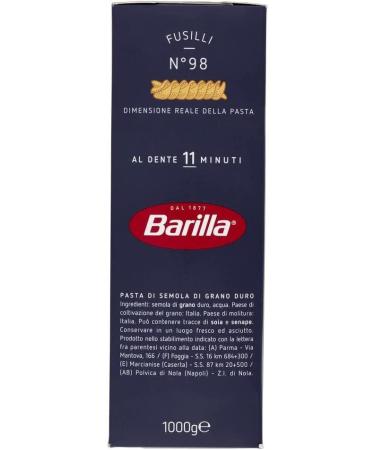  Barilla Pack of 10 Barilla Fusilli #98 Italian pasta 500g - Buy Online on GoSupps.com