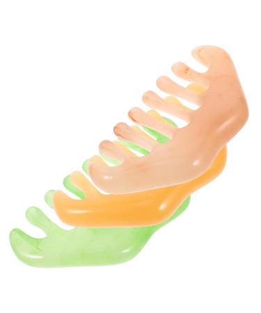 Beavorty 3st Schabewamm with 8 teeth hair comb hairdressing comb massage device portable head massage comb portable comb beeswax scrape of tablets/plates tablets scratching tooth ridge