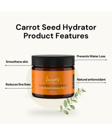 Harper's Naturals Carrotseed Facial Hydrator | All-Natural Face Moisturizer for All Skin Types | Smooths Fine Lines & Wrinkles | 2 oz - Buy Online on GoSupps.com