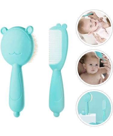 TOYANDONA 1 Set Baby Hair Brush and Comb Set for Newborns and Toddlers Baby Massage and Scalp Brush Ideal for Baby Cradle Cap Baby Shower Registry Gift Blue - Buy Online on GoSupps.com