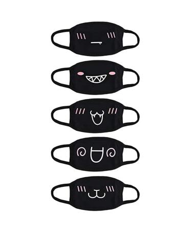 UMFun 10PCS Cotton Anime Face Covers - Protective Fabric Cute Kawaii Face Cover & Reusable Mouth Cover