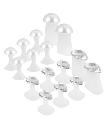 Uonlytech 2 Set Of Nail Art Pedicure Toe Separators Silicone Toe Separators Pedicure Rhinestone Pearl Finger Toe Separators Nail Art Tools Toe Dividers for Nail Varnish Pearls RHINESTONES